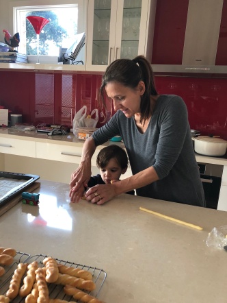 My grandson and me baking